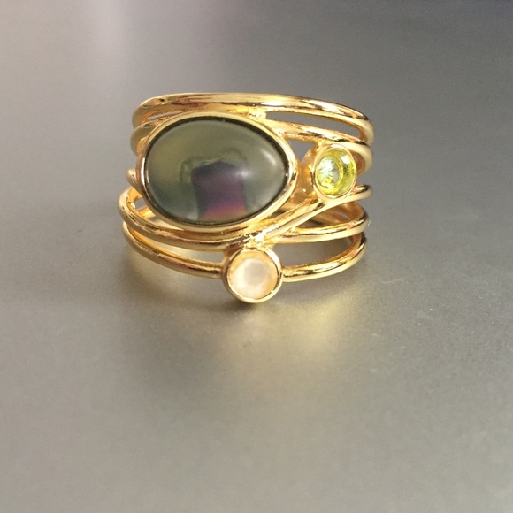 Labradorite and moonstone ring - Picture 2 of 8